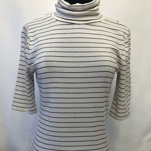 Ivory with black stripes turtle neck